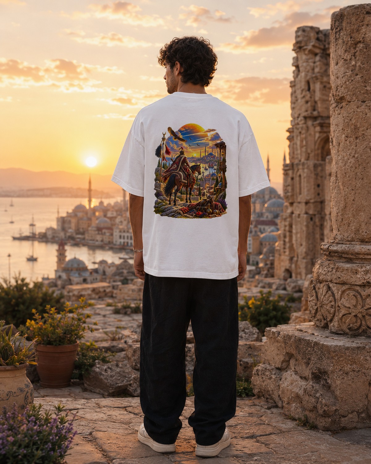 DUVAR erkek sırt baskılı oversize tişört — 3