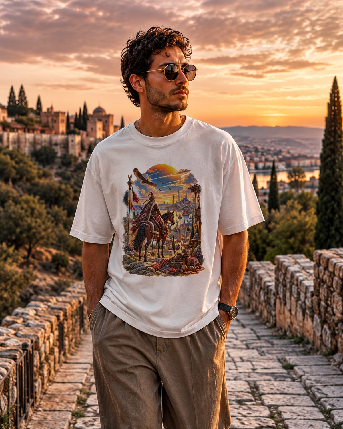 DUVAR tişört giyen erkek model