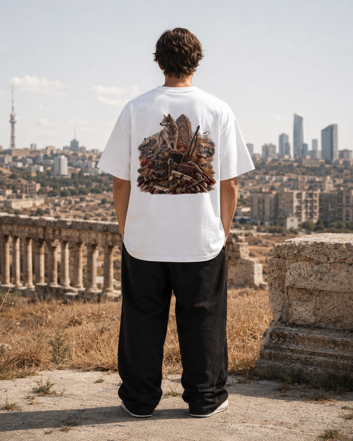LASTURK erkek sırt baskılı oversize tişört — 2