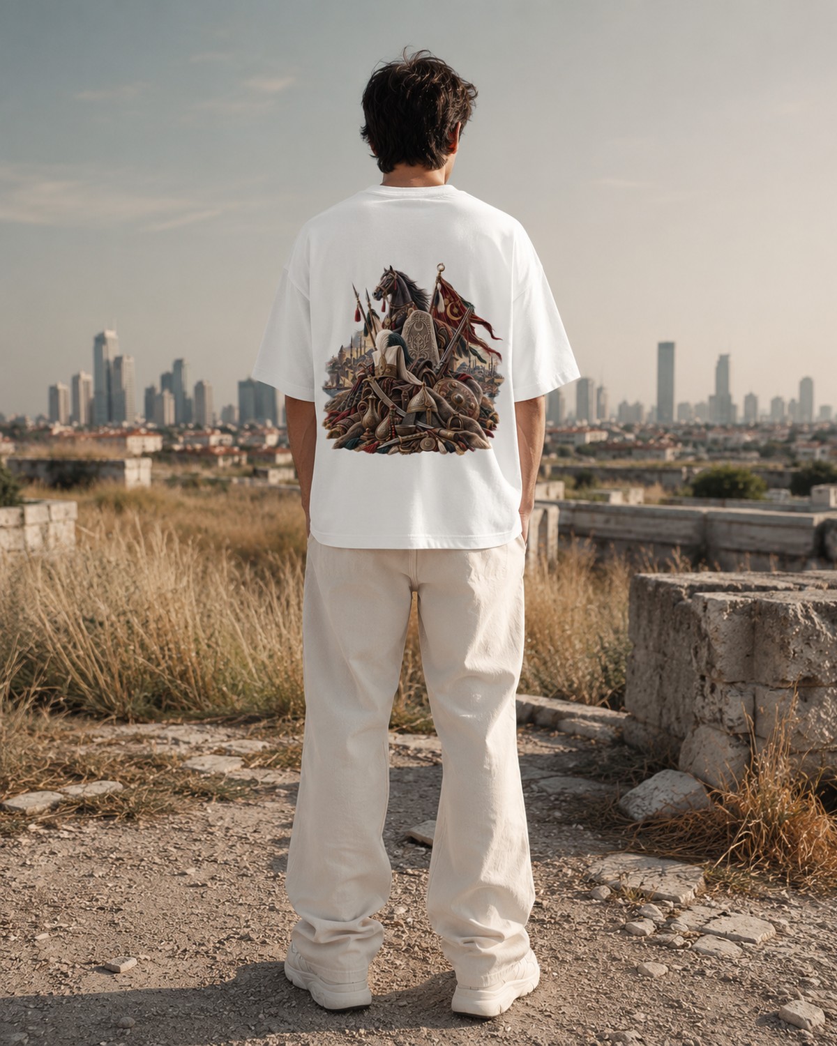 LATETURK erkek sırt baskılı oversize tişört — 2