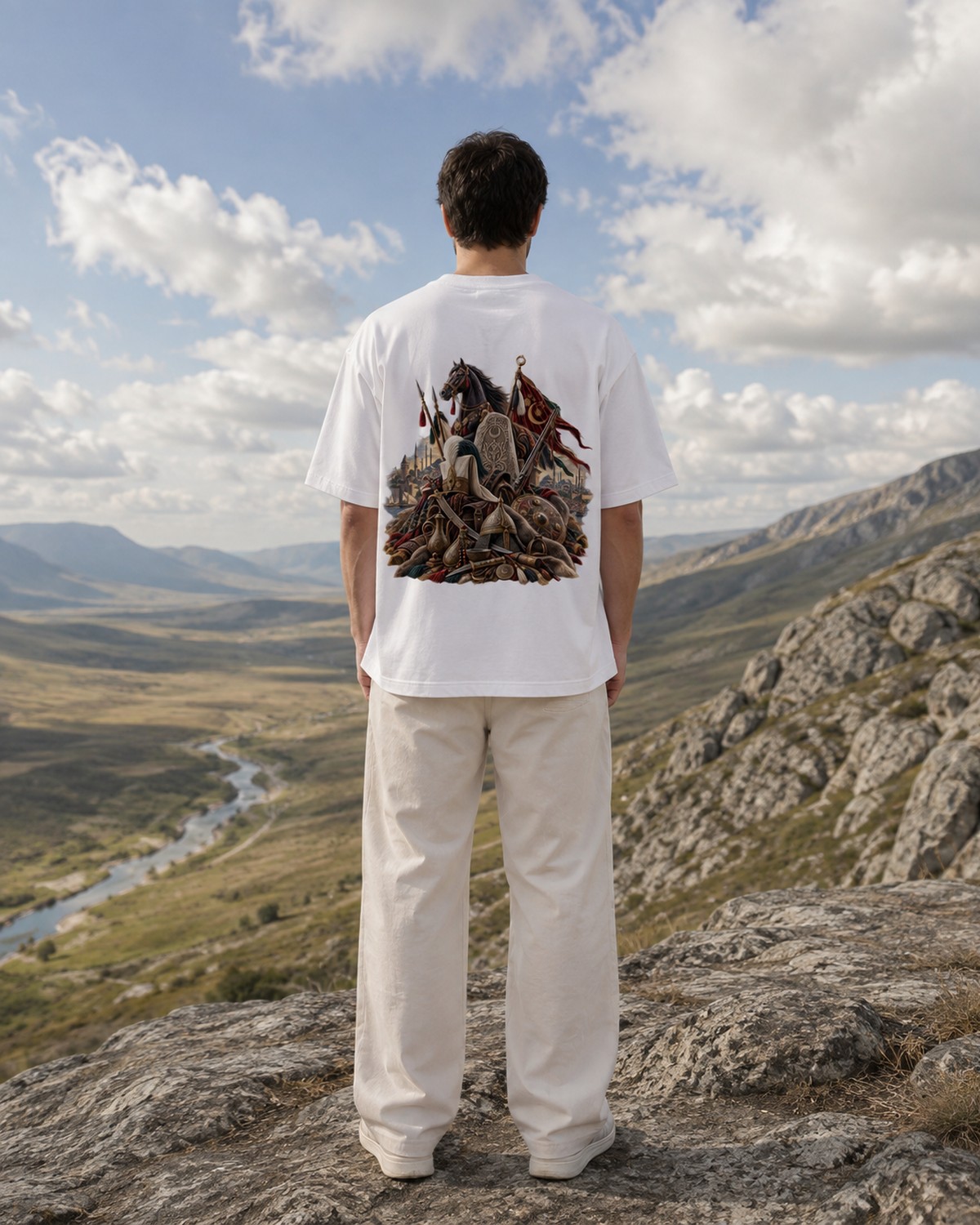 LATETURK erkek sırt baskılı oversize tişört — 3